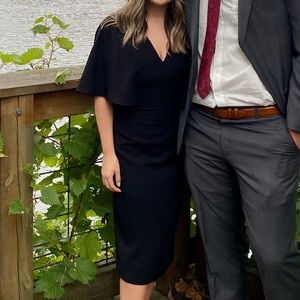 Dress the Population fitted batwing sleeve, backless dress